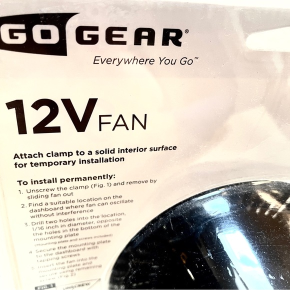 Car/Truck/RV Fan. 7-8 inch wide GO Gear FAN Portable Clip On 12volt plug. NWT - Picture 3 of 7